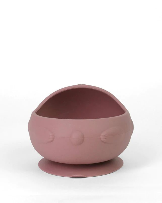 Bunny Silicone Suction Bowl w/ Cutlery Raspberry