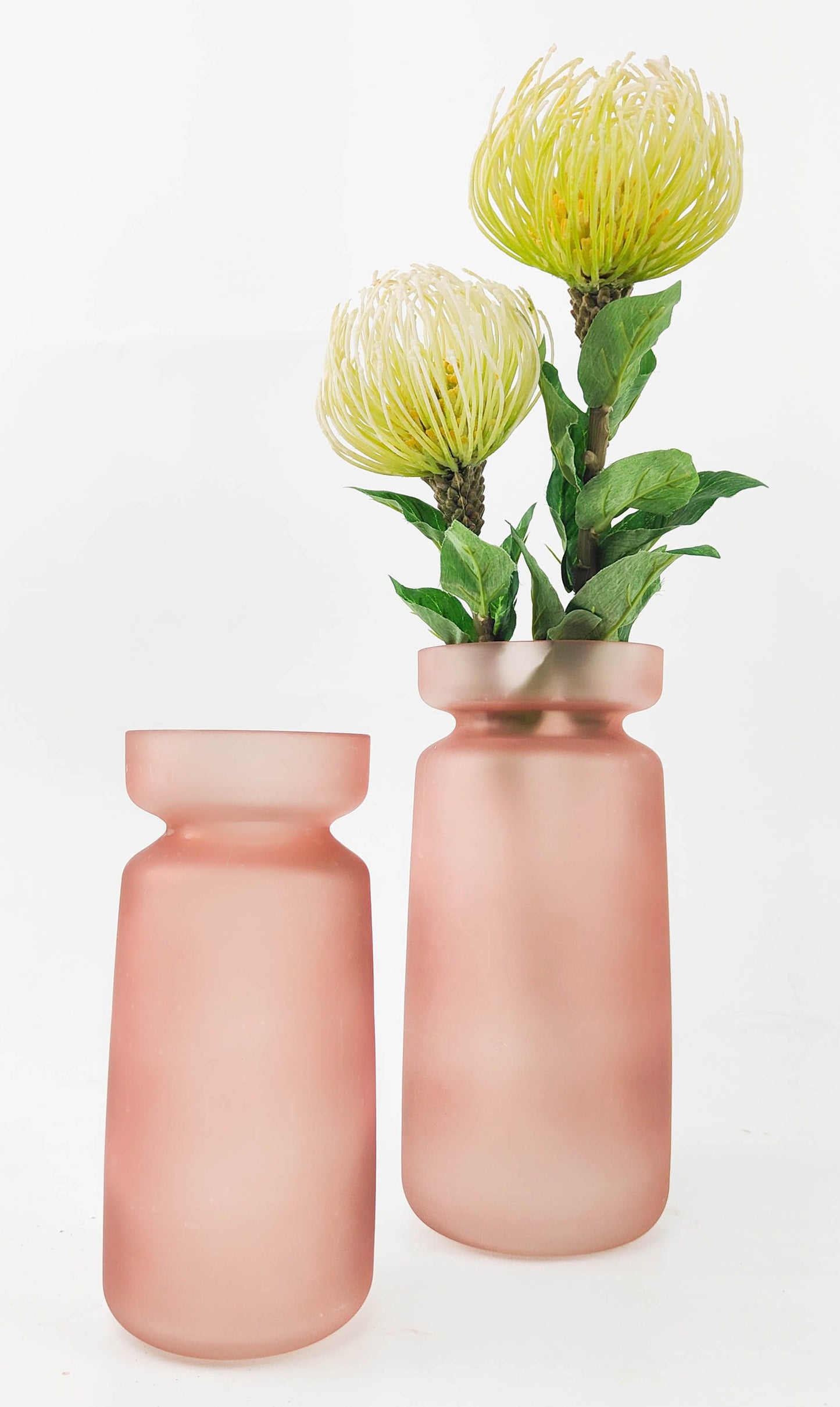 Jude Frosted Glass Vase- Rose Pink- 26cm