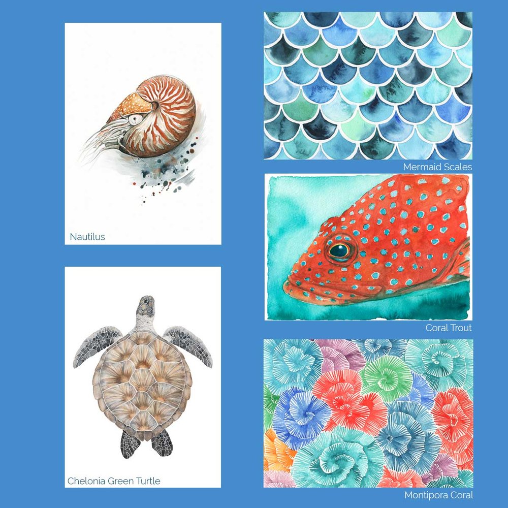 Watercolour Greeting Card- Sofie Seyah