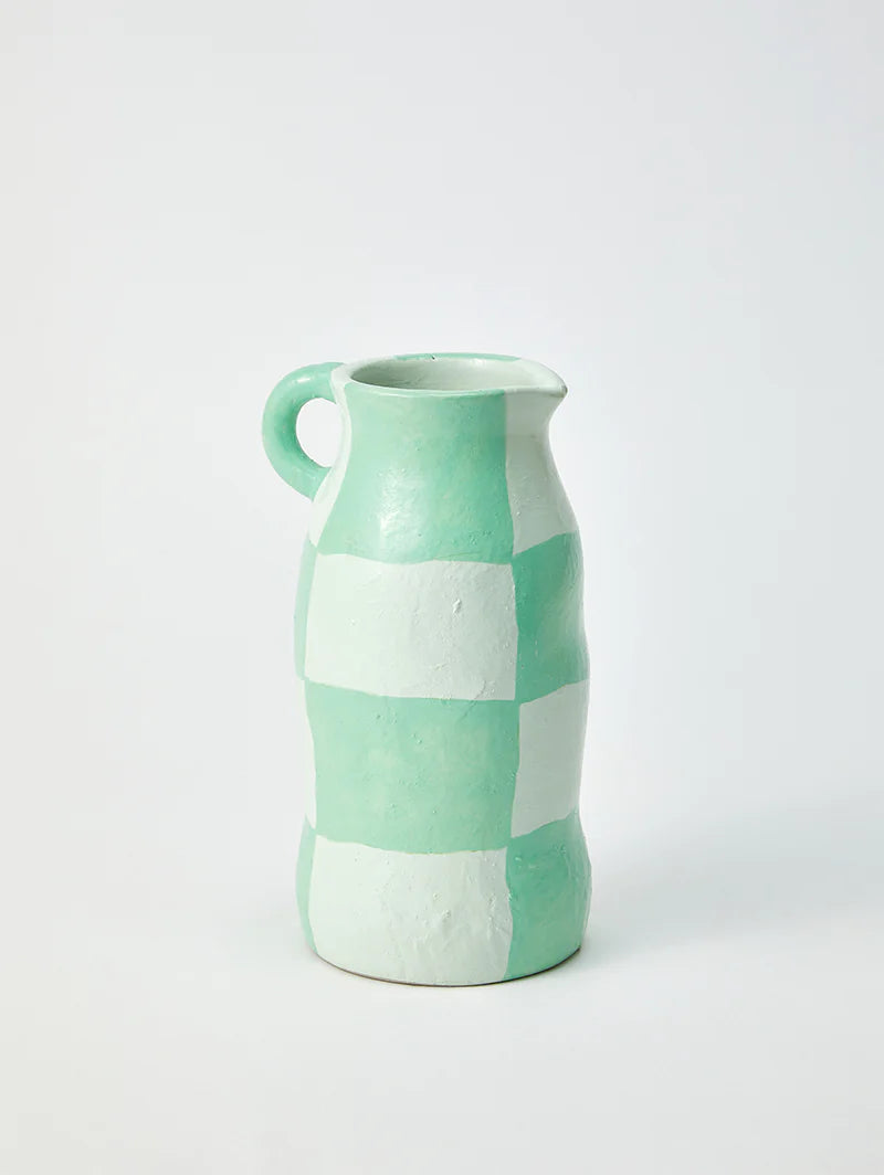 BRETON CHECK VASE GREEN