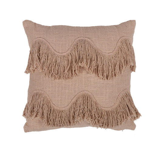 Fringy Cotton Cushion | Nude