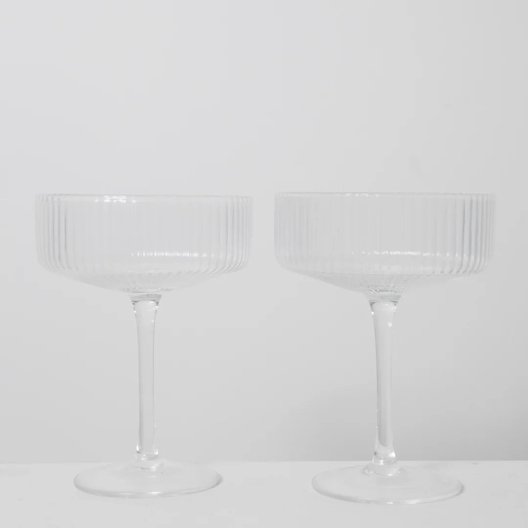 Hazel Ribbed Coupe Glasses