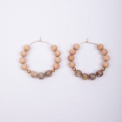 Shadow Stone Hoop Earrings | Pink