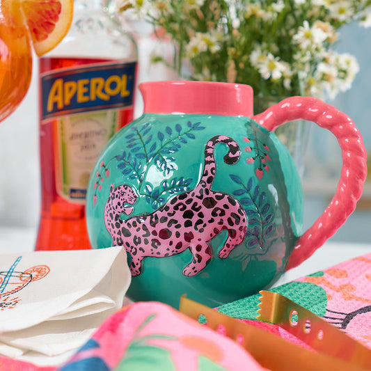 Cheetah Ceramic Jug