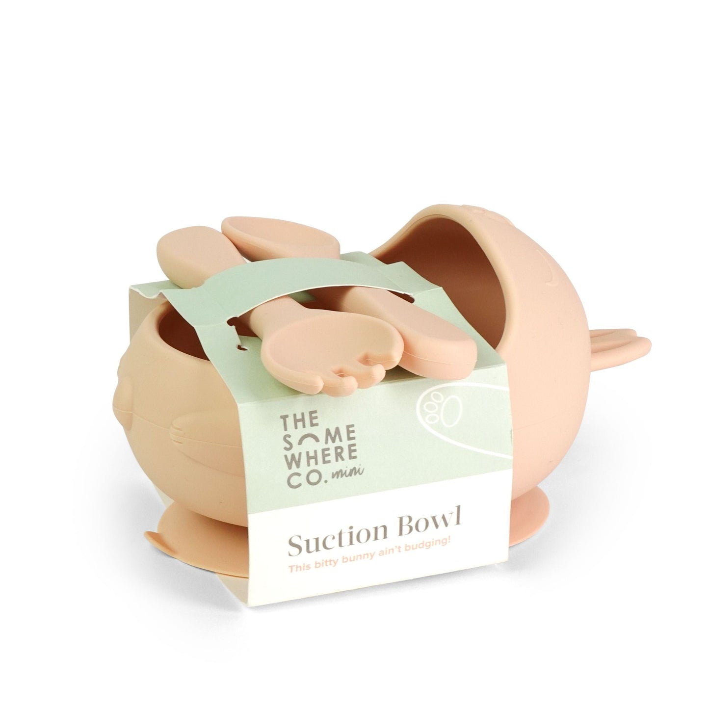 Bunny Silicone Suction Bowl w/ Cutlery Blush