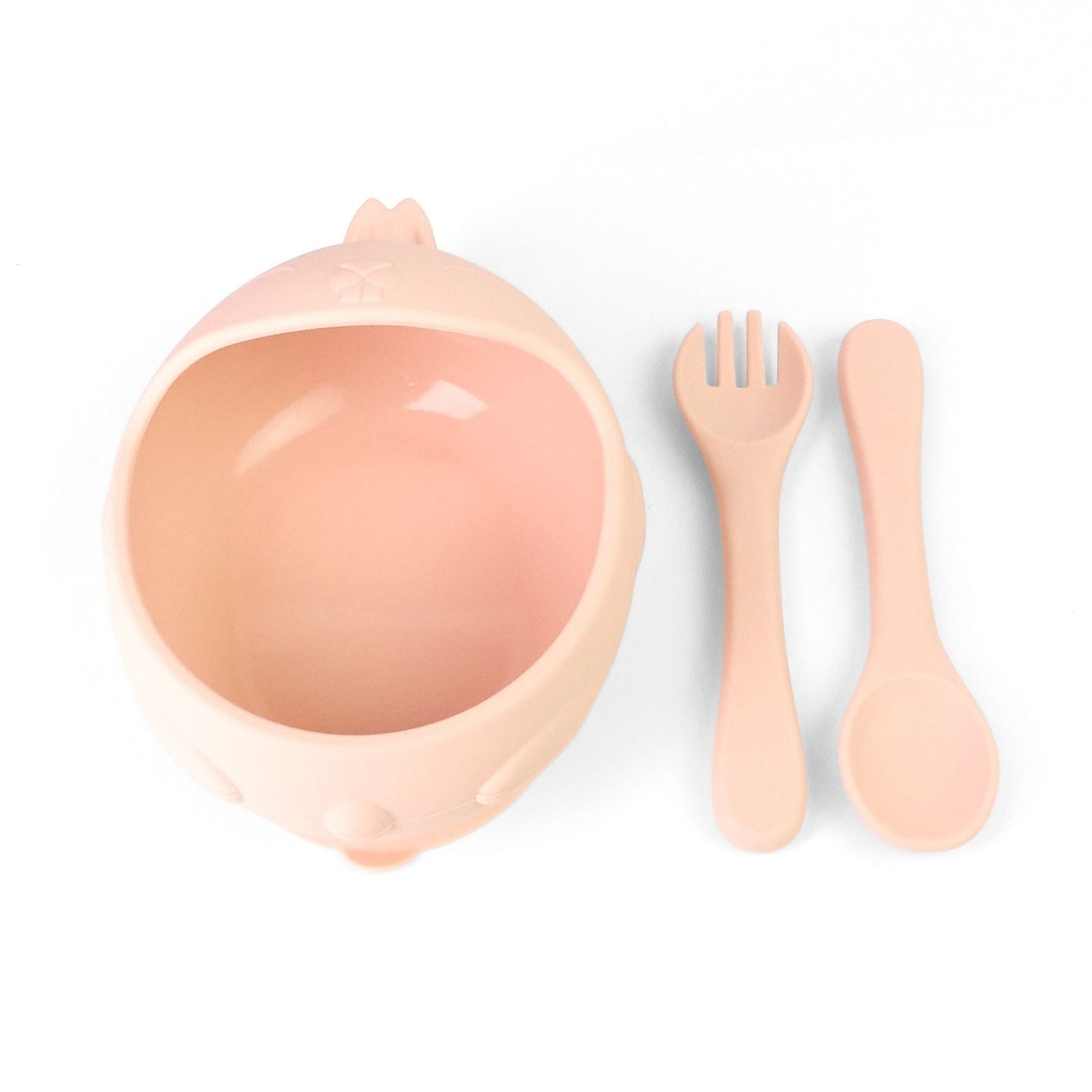 Bunny Silicone Suction Bowl w/ Cutlery Blush