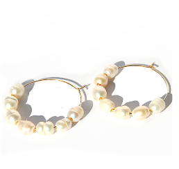 Large Pearl Hoops