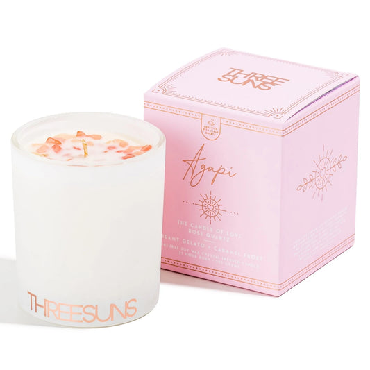 Agapi' | Candle of Love | Creamy Gelato + Caramel Frost | Crystal Infused