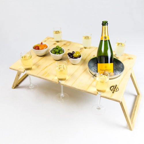 Banquet Natural Folding Picnic Table with Ice Bucket