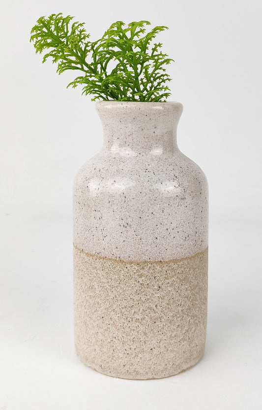 Tammie Vase- Cream and Sand- 13cm