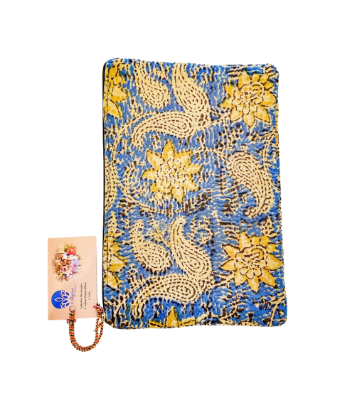 Kantha Clutch with Bagru Pint