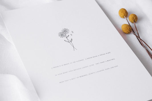 Intentions Card A4- Friend- Vindi Paper Studio