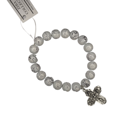 Ball Bracelet with Cross Charm